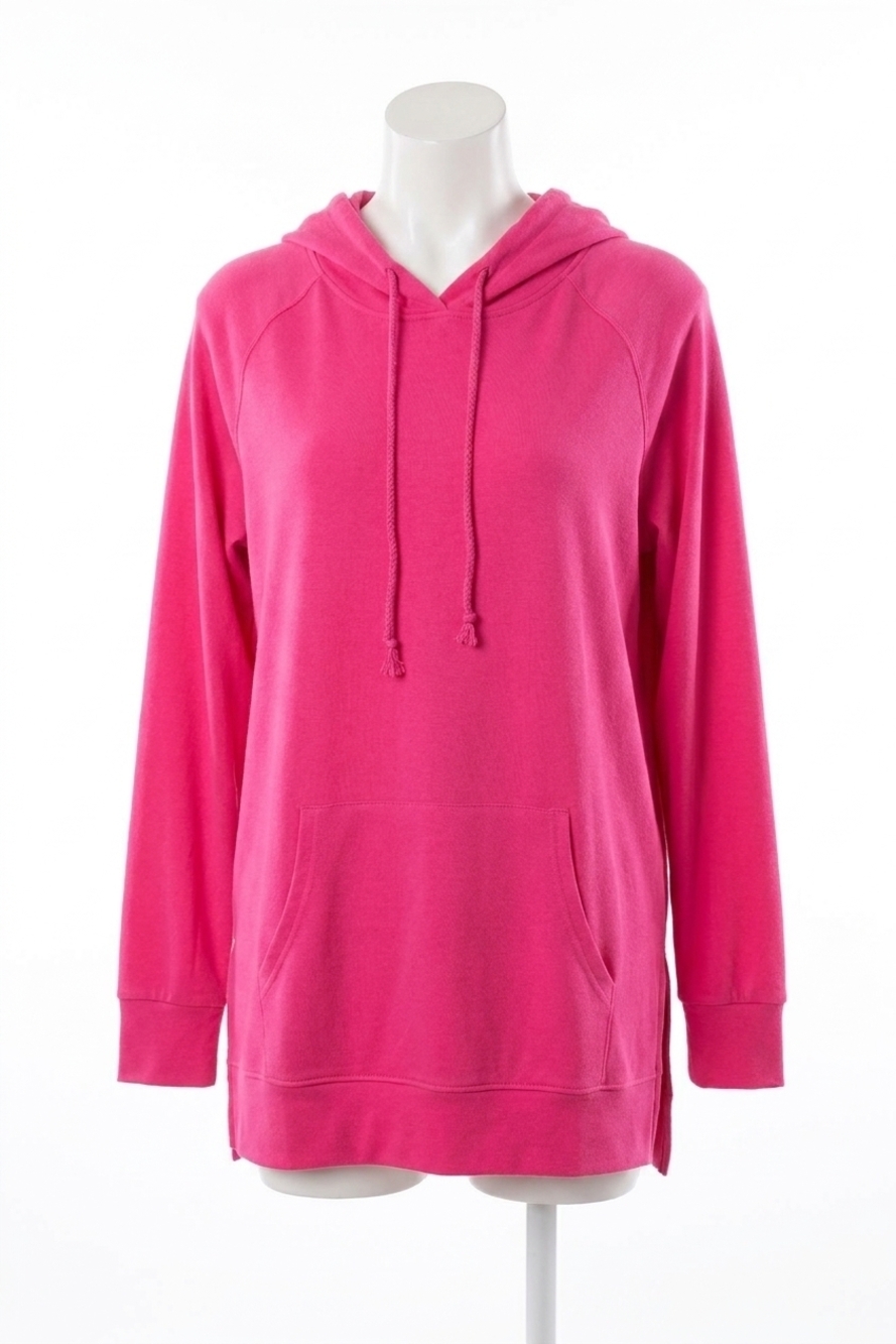 NEW AMPERSAND AVE side slit hoodie in hot pink